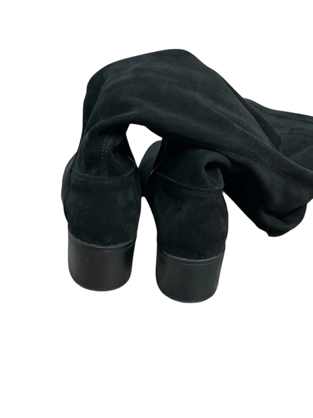 Steve Madden Aggie Over-the-Knee Black Micro Suede Boots Size 8 Stretch Zip
